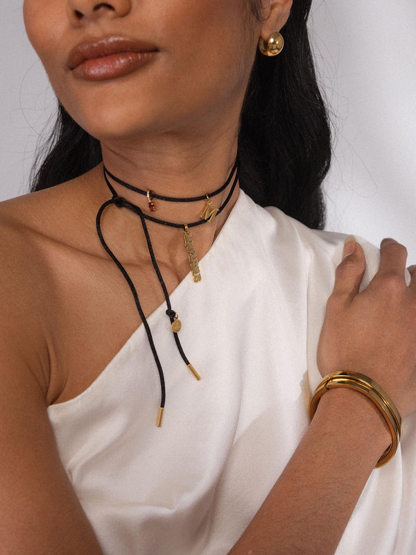 Purelei Schwarze Satin Kette Halsketten