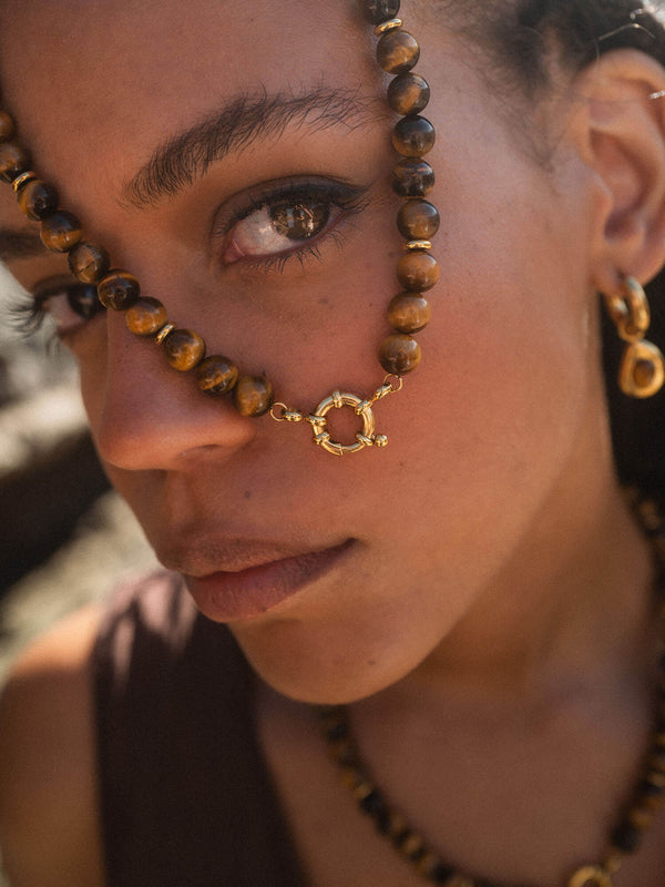 Purelei Tiger's Eye Charm Kette Halsketten