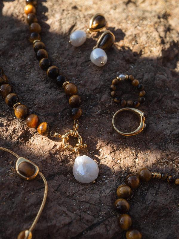 Purelei Tiger's Eye Charm Kette Halsketten