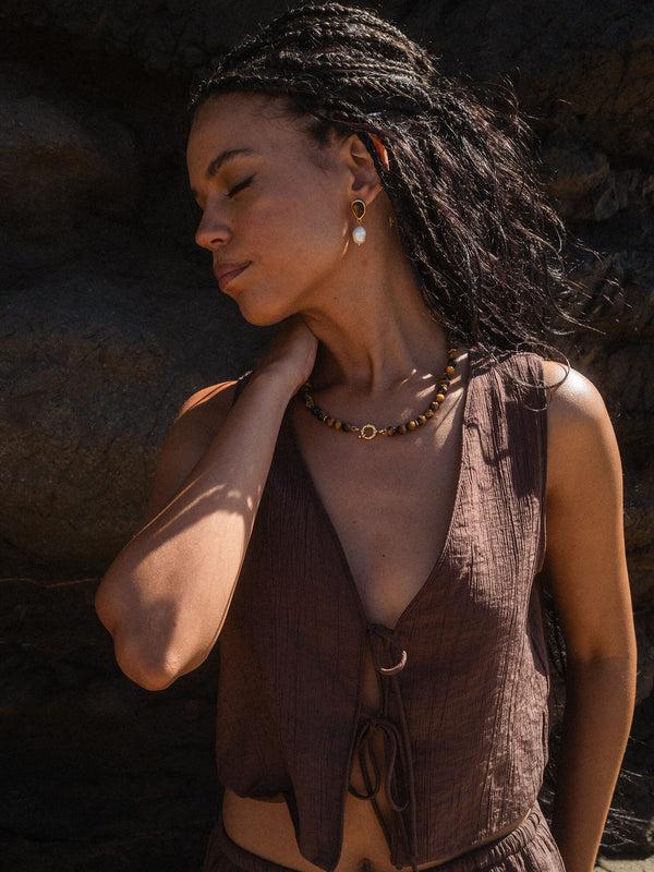 Purelei Tiger's Eye Charm Kette Halsketten