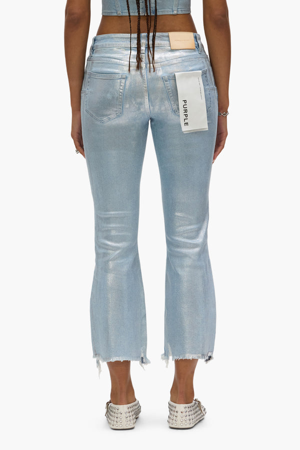 Purple Brand Ankle Bootcut Silver Foil Light Indigo