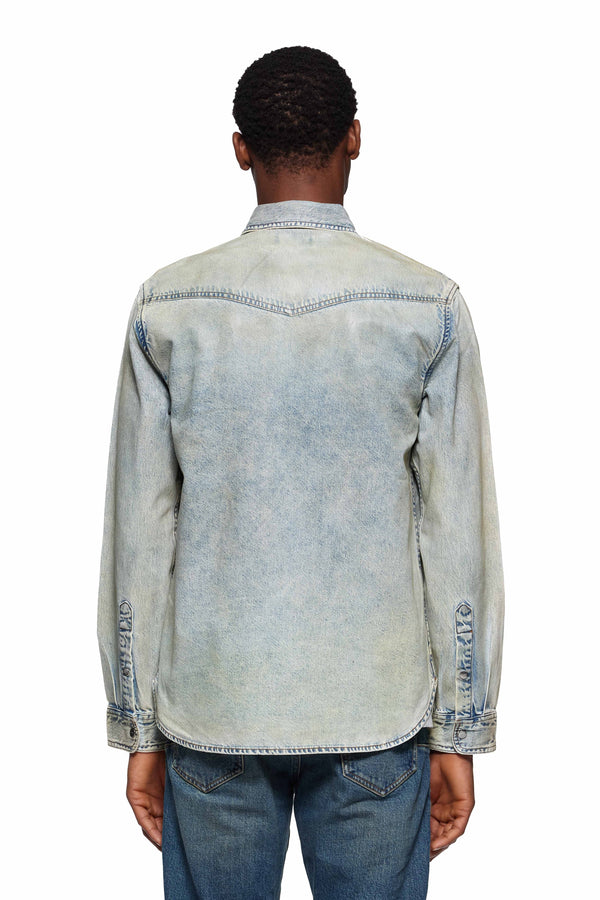 Purple Brand Coated Western Shirt Superlight Indigo