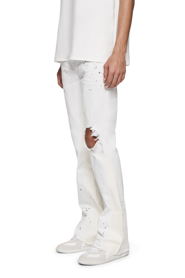 Purple Brand Double Panels Flare Blowouts Light Indigo