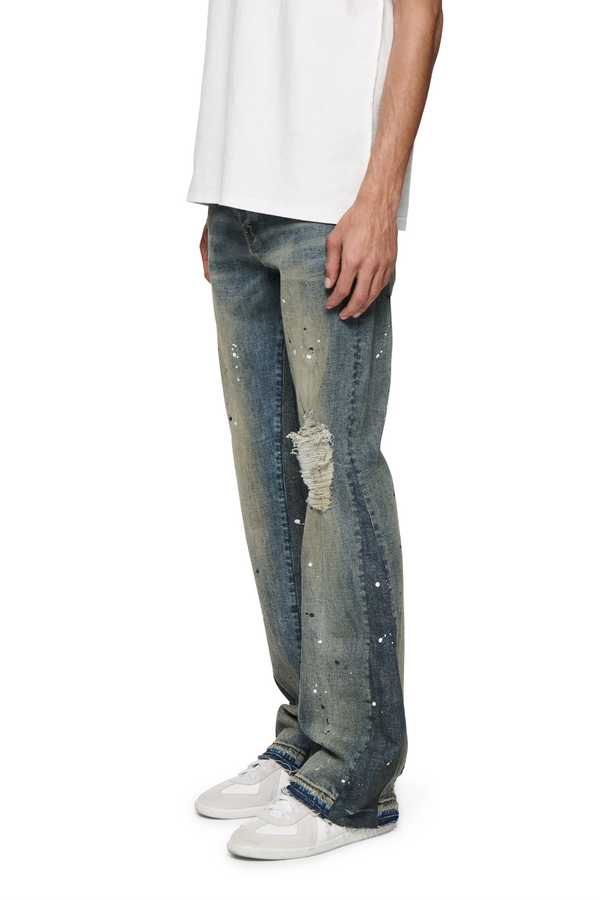 Purple Brand Double Panels Flare Destroy Mid Indigo