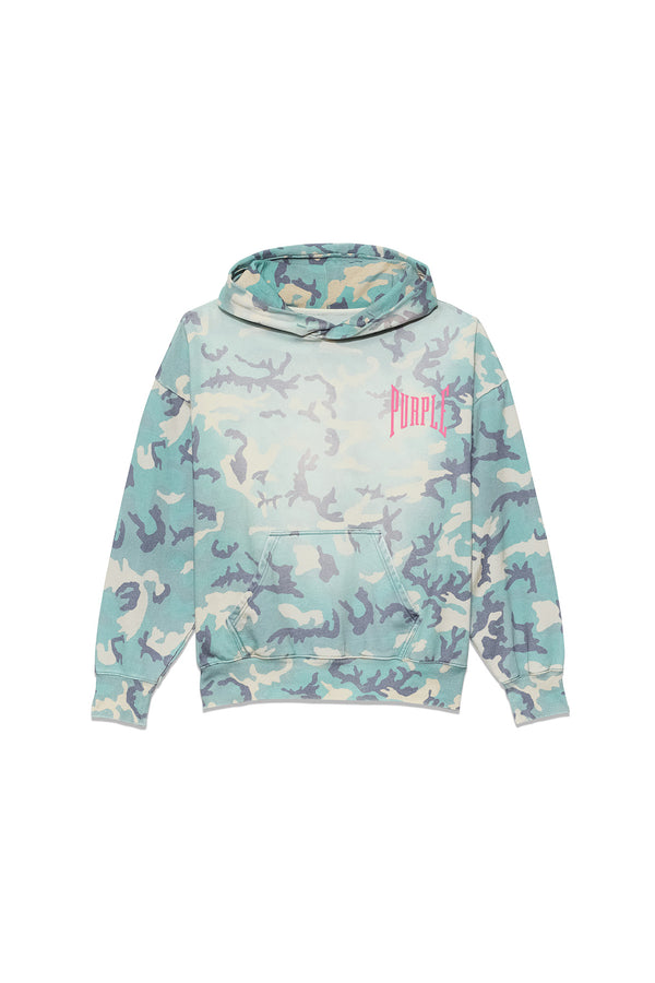 Purple Brand Faded Camo Pull Over Hoodie All Over Print
