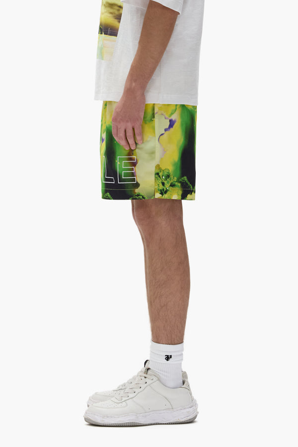 Purple Brand Force Majeure Swim Shorts Yellow & Green