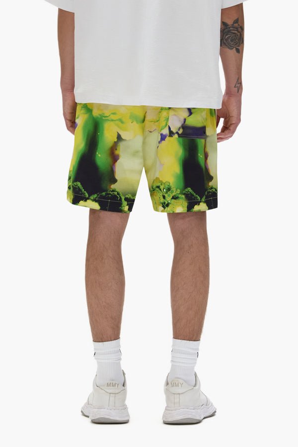 Purple Brand Force Majeure Swim Shorts Yellow & Green