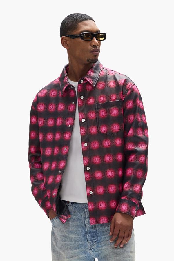 Purple Brand Gothic Shadow Leather Jacket Black & Red