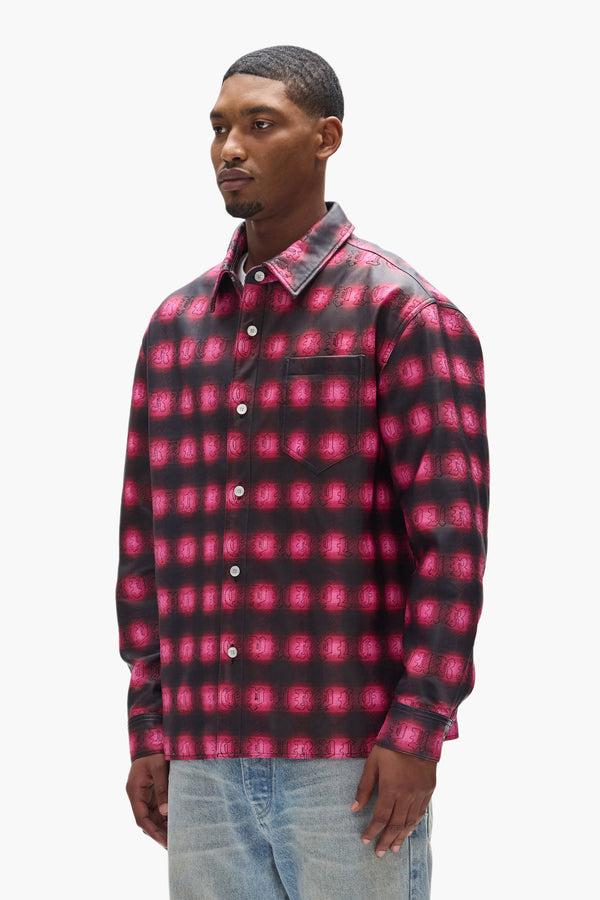 Purple Brand Gothic Shadow Leather Jacket Black & Red