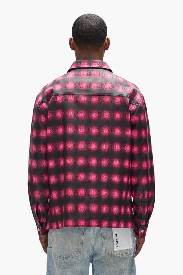 Purple Brand Gothic Shadow Leather Jacket Black & Red