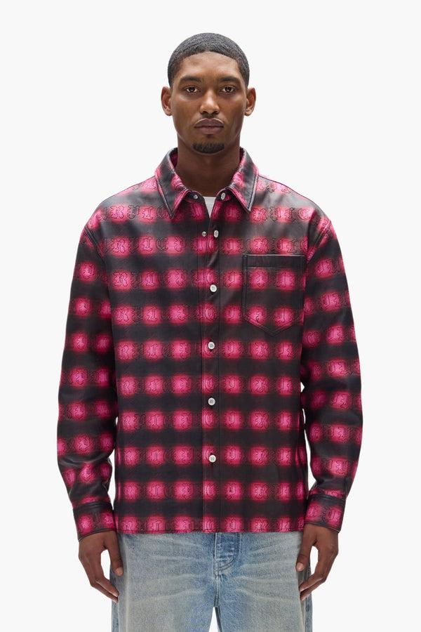 purple brand Gothic Shadow Leather Jacket Black & Red