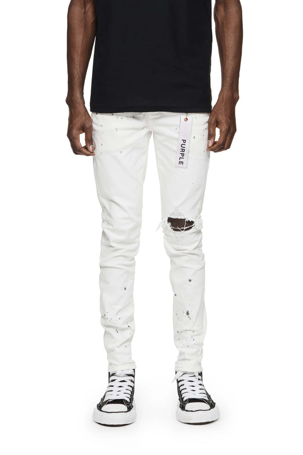 purple brand P001 Optic White Paint Blowout Light Indigo