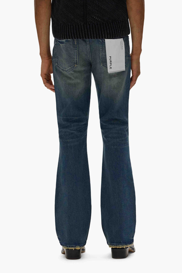 Purple Brand P004 Alloy Distressed Flare Mid Indigo