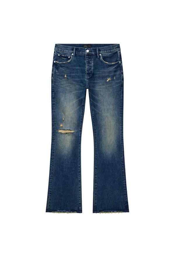 Purple Brand P004 Alloy Distressed Flare Mid Indigo