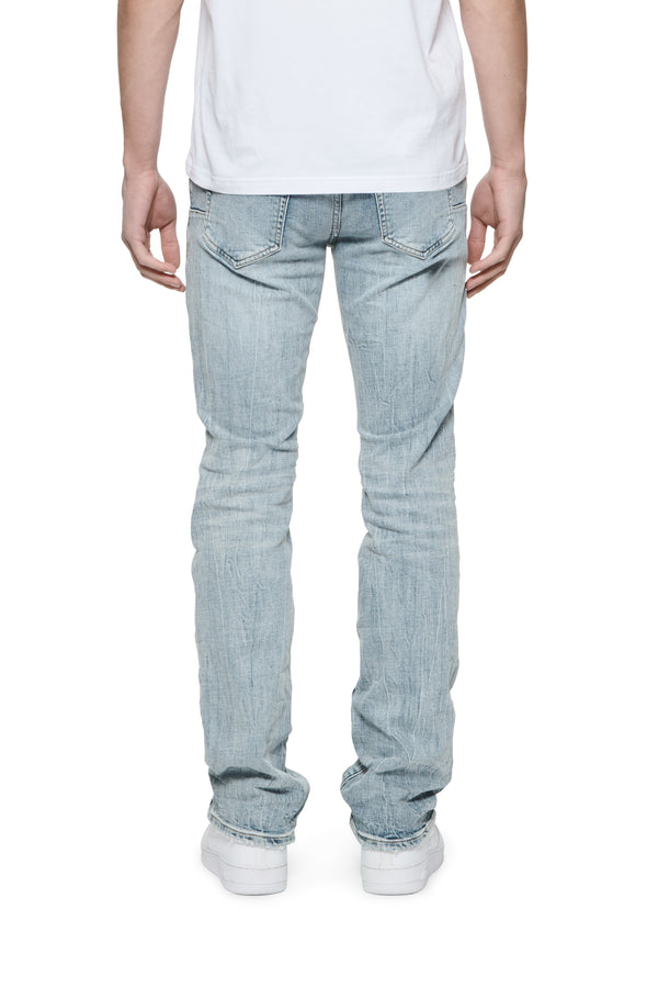 Purple Brand P004 Light Indigo Knee Blowout Flare Jeans