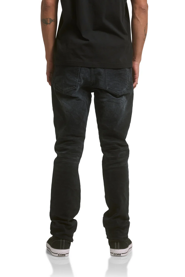 Purple Brand P005 MID RISE STRAIGHT LEG JEAN - Faded Black Aged Black