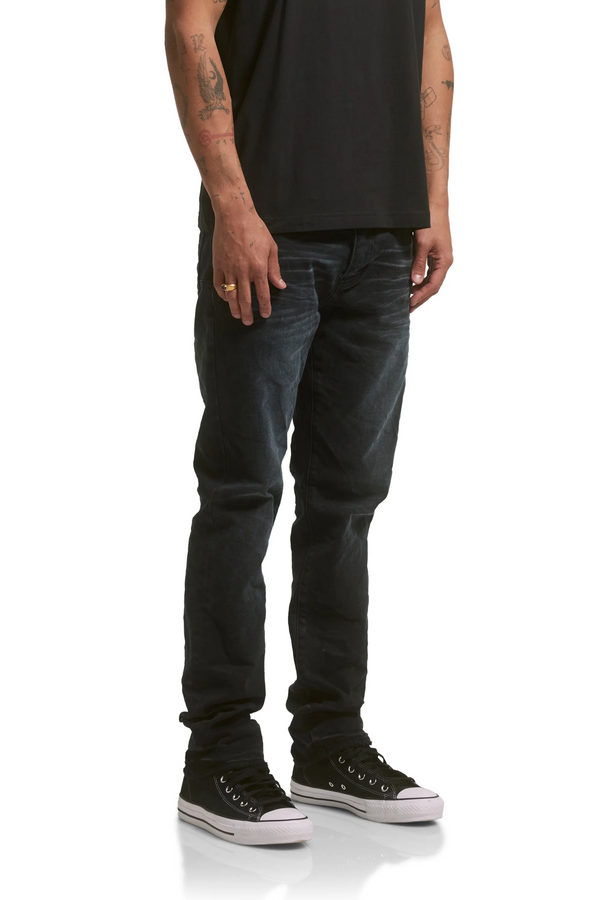 Purple Brand P005 MID RISE STRAIGHT LEG JEAN - Faded Black Aged Black