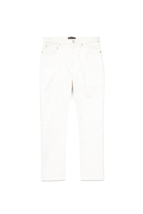 Purple Brand P011 MID RISE STRAIGHT LEG PANT - Leather Brilliant White Light Indigo