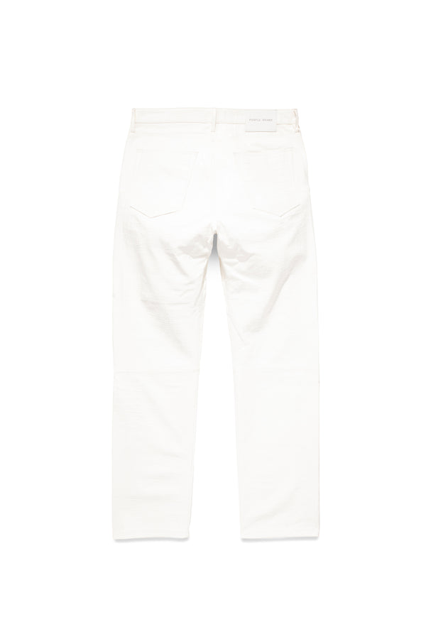 Purple Brand P011 MID RISE STRAIGHT LEG PANT - Leather Brilliant White Light Indigo