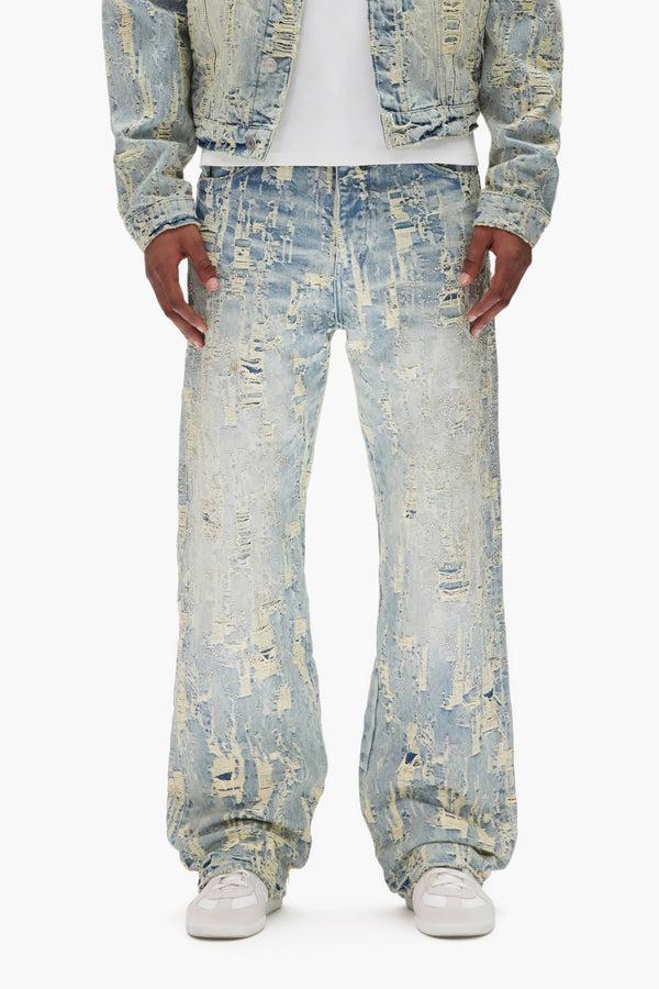 purple brand P018 Bead Splatter Destroy Light Indigo