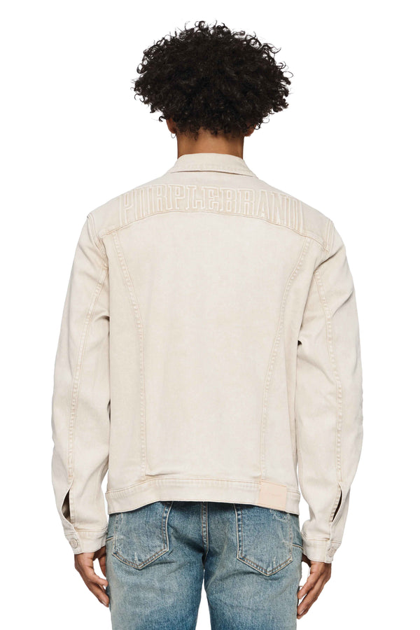 Purple Brand P024 Emboss Heavyweight Trucker Jacket Khaki