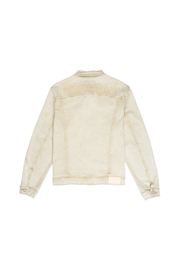 Purple Brand P024 Emboss Heavyweight Trucker Jacket Khaki