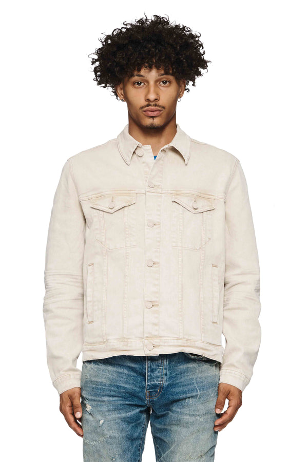 purple brand P024 Emboss Heavyweight Trucker Jacket Khaki