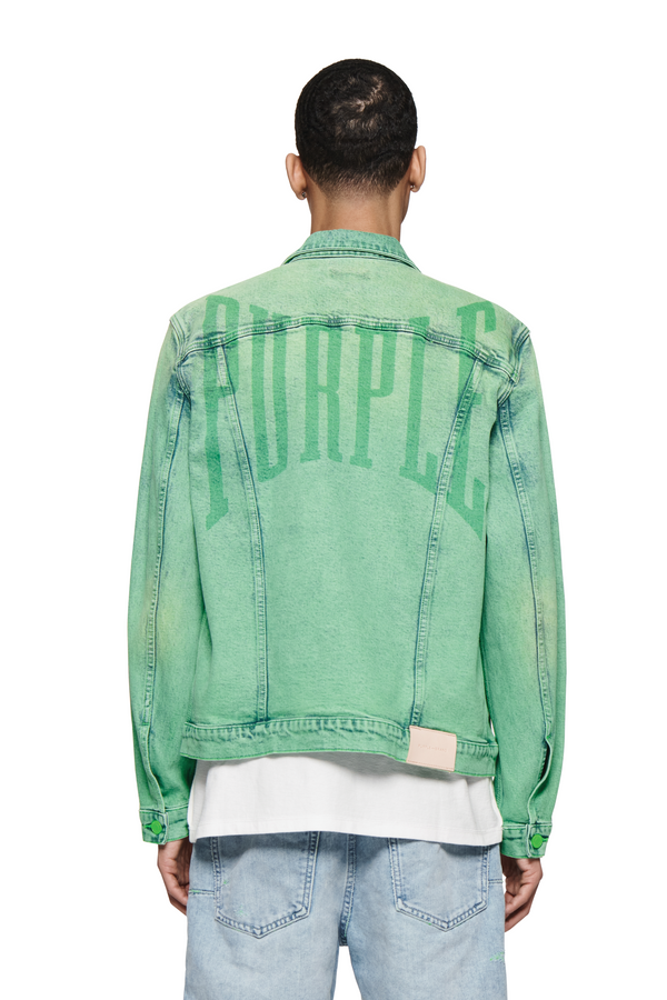 Purple Brand P024 Shadow Upper Cut Trucker Jacket Green