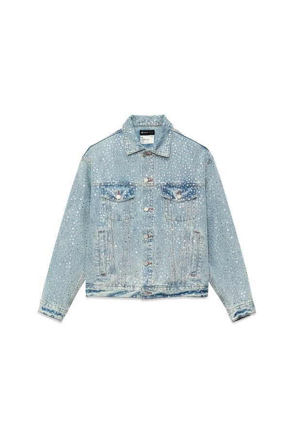 Purple Brand P027 Crystal Galore Oversized Jacket Light Indigo