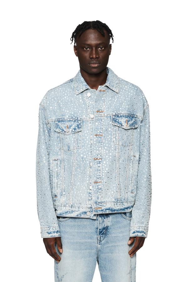 purple brand P027 Crystal Galore Oversized Jacket Light Indigo