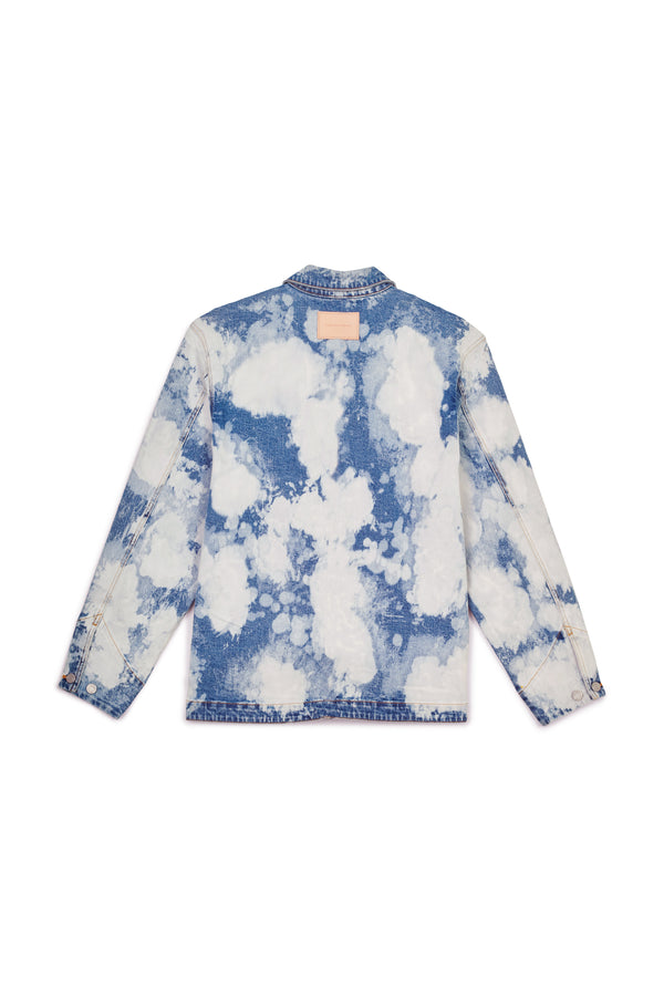 Purple Brand P031 DENIM CHORE JACKET - Indigo Two Tone Bleach Indigo Two Tone Bleach