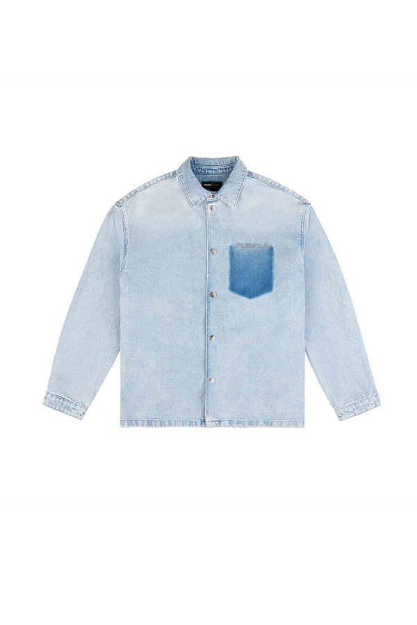 purple brand P034 Tuffetage Shirt Jacket Light Indigo