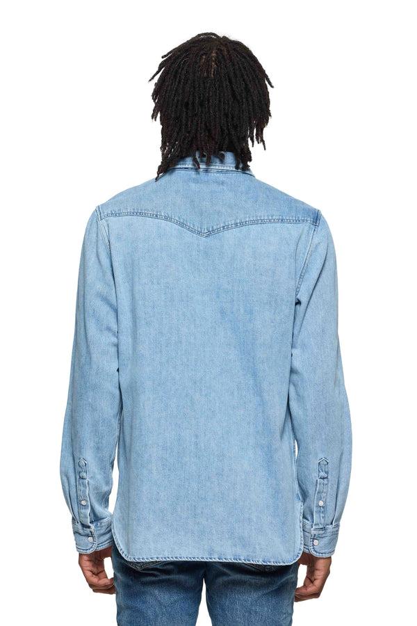 Purple Brand P054 Long Sleeve Western Shirt Light Indigo