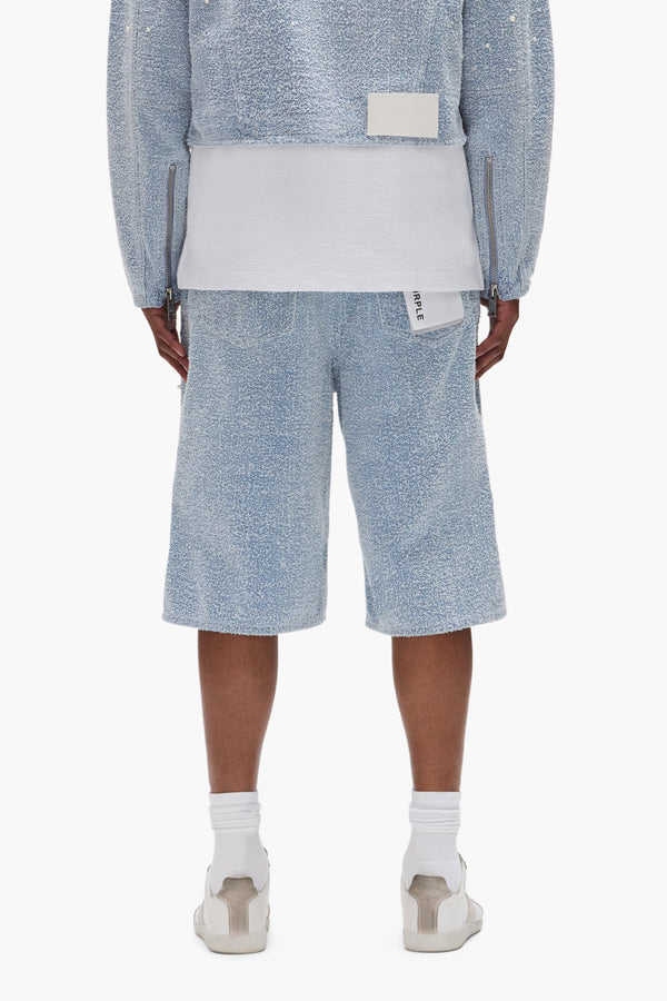 Purple Brand P070 Textured Pearl Shorts Light Indigo