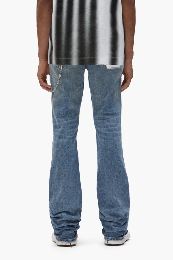 Purple Brand P072 Repair Super Stack Flare Light Indigo