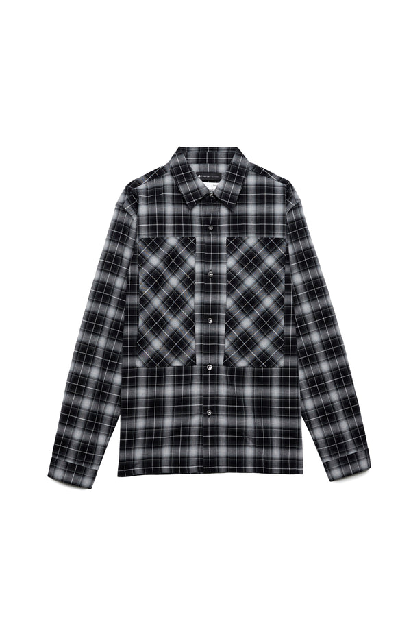 Purple Brand P304 PLAID SHIRT - Bias Chest Pocket Black