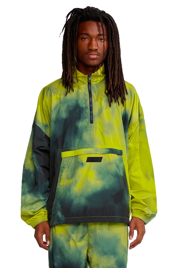 purple brand P604 HALF ZIP MOCK NECK - Fluorescent Yellow Smoke Yellow
