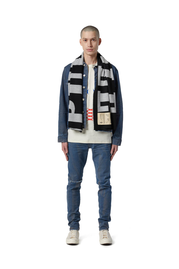 Purple Brand P905 SCARF - Exclusive Greyscale Oversized Logo Black