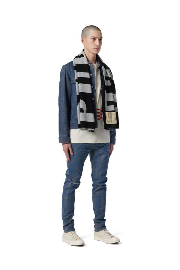 Purple Brand P905 SCARF - Exclusive Greyscale Oversized Logo Black