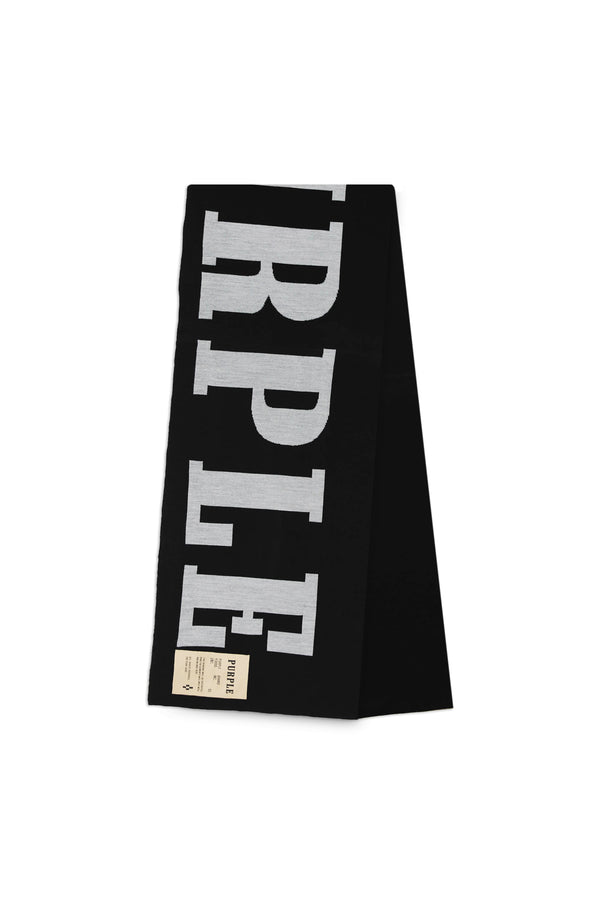 purple brand P905 SCARF - Exclusive Greyscale Oversized Logo Black