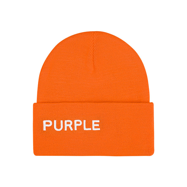 purple brand P921 ACRYLIC CUFFED BEANIE - Orange Orange