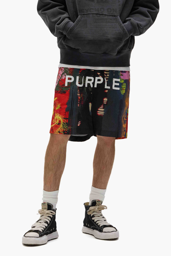 Purple Brand Abstract Swim Shorts Multicolor