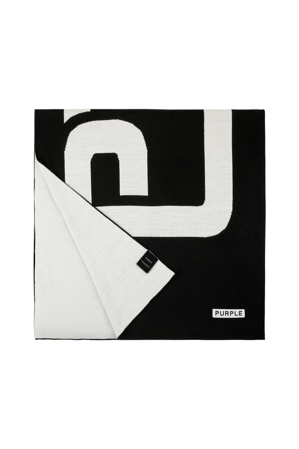 purple brand Acrylic Purple Brand Scarf Black