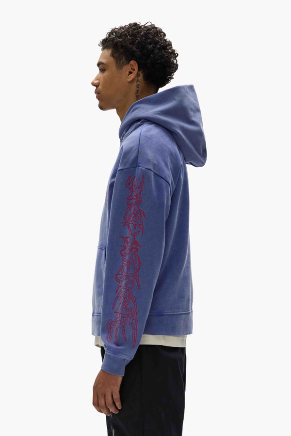 Purple Brand Arched Gothic Hoodie Blue