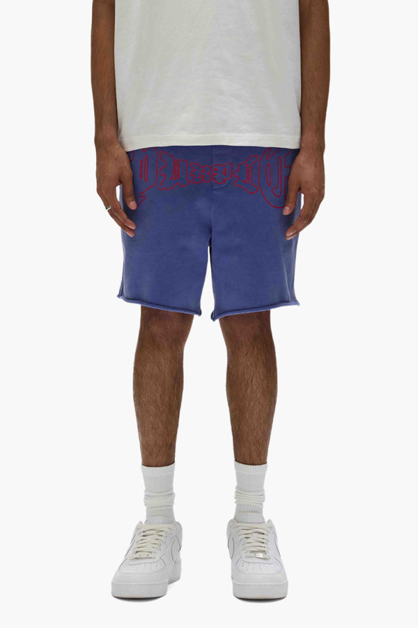 purple brand Arched Gothic Sweatshorts Blue