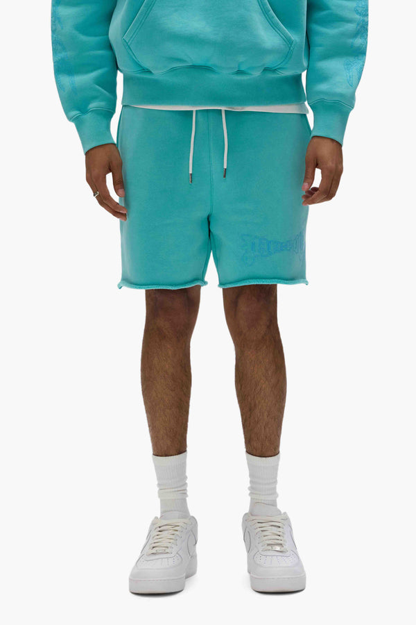 purple brand Arched Gothic Sweatshorts Blue