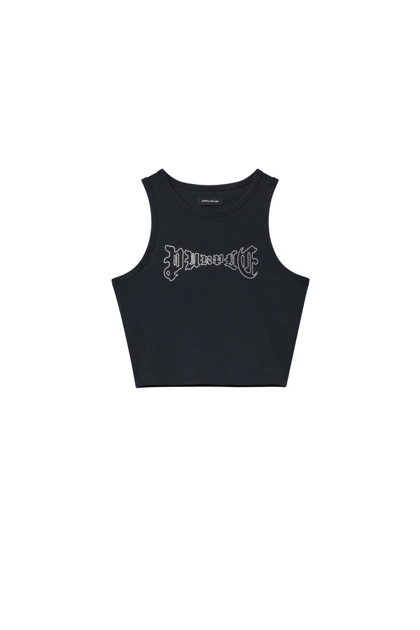 Purple Brand Arched Gothic Tank Top Black