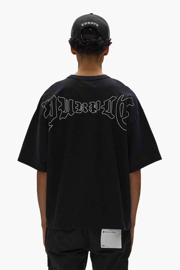 Purple Brand Arched Gothic Tee Black
