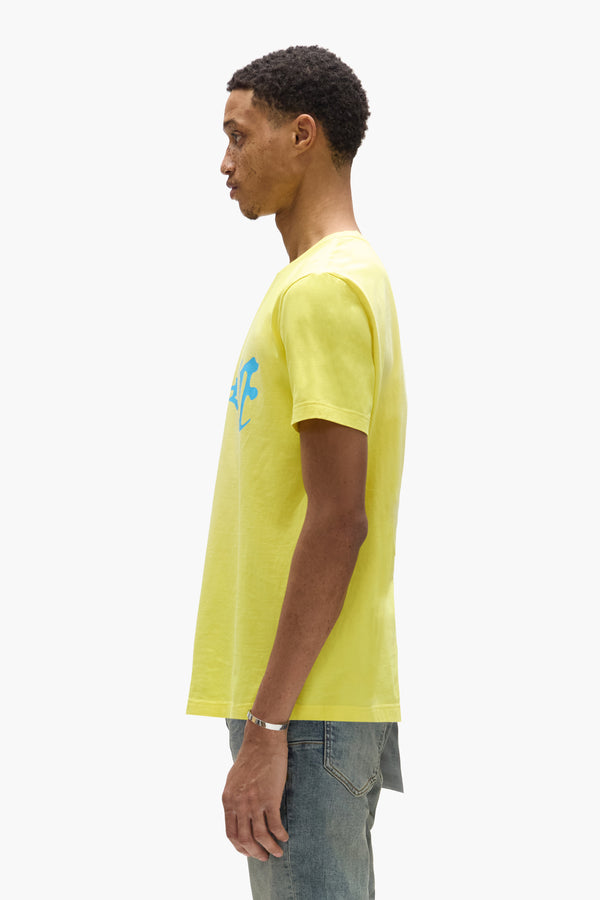 Purple Brand Arched Gothic Wordmark Tee Yellow