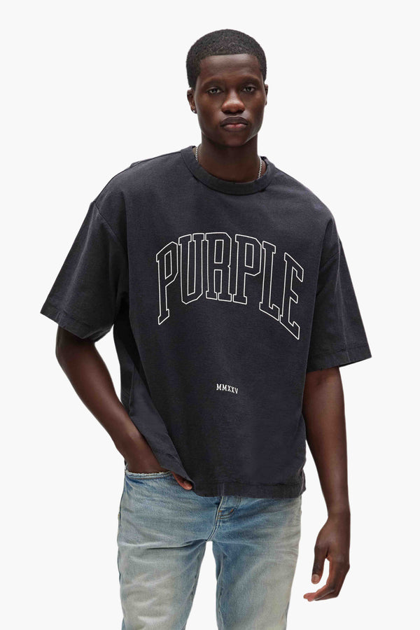 Purple Brand Arched Outline Tee Black